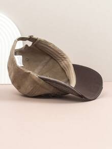 1pc Vintage Washed Letter Embroidery Baseball Cap, Women Petite Wide Brim Deep Crown Casual Street Snapback Hat, Unisex Polyester Fashion Decorative Cap