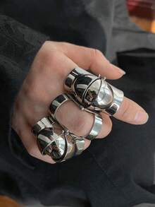 1 件朋克金属铜开口无名指指甲护甲配件，可调节尺寸，男女适用 - 彩色 - 查看 12