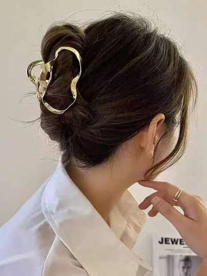 1 Stück Große Größe Damen Cut Out Legierung Haarspange für den täglichen Gebrauch, Haarklammern, Haarclips, Haarklammer, Haarspangen, Haarklemme, Haarfänger-Clip, Schulsachen, Uni
