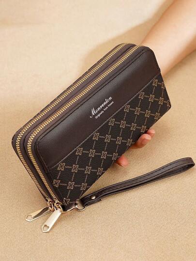 New Design Women Printed Wallet Fashion Long Style Coin Purse Clutch Handbag With Double Layer Zipper Phone Case For Women Wallet Purse Wallet Long Wallet Wristlet Wallet