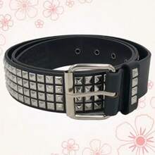 Belt For Women Sequins Personality Style Concave Fresh - Preto 4 fileiras - Xem 2