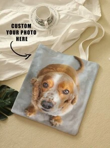 1款定制文字帆船包，独特设计（照片、风景、插图），可折叠，大容量，轻便，时尚，个性化手提包，单肩包，休闲购物袋，新年魅力 - 彩色 - 查看 19