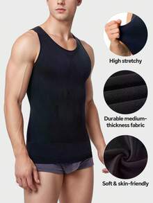 Men's Compression Shirt Slimming Body Shaper Vest Gym Workout Tank Top Sleeveless Abdomen Shapewear Gynecomastia Compression Shirts, Tummy Control Undershirts - Change In Seconds