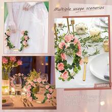 15 Pcs Metal Floral Centerpiece Table Decorations Hoop Centerpiece With Stand Gold Centerpieces For Table 15 Wooden Holders 30 Artificial Flowers 30 Leaves For Wedding DIY Craft Decor(12 Inch,White)Halloween - 粉色 - 查看 4
