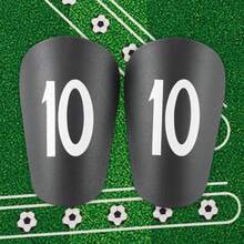 1 Pair #10 Number Football Shin Guards - Compact, Lightweight, Curved Design For Comfort, Unisex Football Accessory