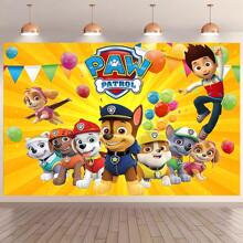 Paw Patrol 1 pieza Autorizada Decoración de Fiesta de Cumpleaños de PAW Patrol para Mesa de Pastel, Fondo de Tela para Decoración de Cuarto de Fiesta, Fondo de Fotos de Cabina de Fotos, Accesorios de Estudio, 82.7*59.1/59.1*39.4/39.4*29.5 Pulgadas