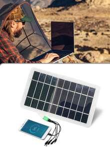1pc Durable Magnetic Solar Charger Panel, 5V USB Output, Detachable Photovoltaic Module, Stabilized Power Supply For Power Banks, Phones, Outdoor Camping, Home, RV Use - Multicolor - View 7