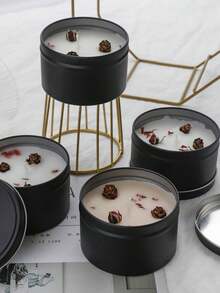 1 件优质大豆蜡香薰蜡烛，金属罐包装，装饰性干花，适合作为贴心、独特、个性化和新颖的礼物，房间装饰，母亲节礼物，婚礼