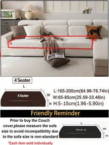 1 pièce Housse de canapé en peluche Teddy de couleur unie, élastique enveloppante, chaude et confortable, style minimaliste Ins, anti-dérapante et anti-salissure, lavable, convient pour canapé en L 1/2/3/4 places dans le salon, la chambre, le bureau