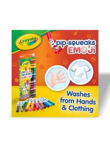 Crayola Bộ 16 bút đóng dấu Pip Squeaks – Bộ bút mini có thể giặt được, hình đóng dấu vui nhộn, đồ dùng nghệ thuật cho trẻ em, quà tặng mùa tựu trường, quà tặng sáng tạo, quà tặng mùa lễ hội âm nhạc/đám cưới. - Nhiều màu - Xem 3