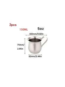 1/2pcs Stainless Steel Milk Frothing Pitcher, Coffee Milk Frother Cup, Latte Art Cup, Pointed Milkshake Cup, Suitable For Espresso And Regular Coffee, School Supplies