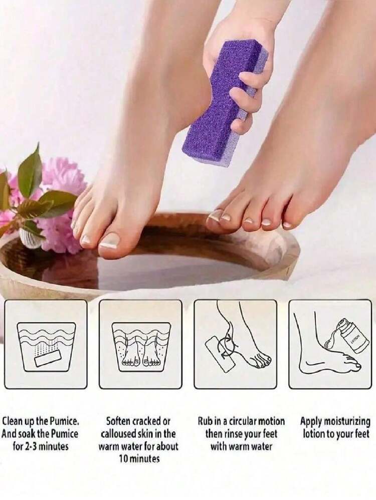 1~5pcs Foot Pumice Stone Exfoliating File, Dead Skin Remover, Foot Care Pedicure Tools, Salon Foot Scrub Pad, Rubbing Board, Pedicure Exfoliating Tool For Men And Women,Double-Sided Foot File,Volcanic Lava To Remove Dead Skin, Foot Scrub, Callus Remover For Hand And Body, Used For Household Personal Cleaning And Care Tools - 紫色 - 查看 6