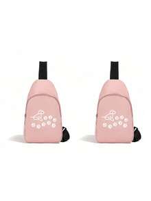 1 Stück süße Damen Reißverschluss Umhängetasche mit süßem Hundepfoten Muster, Mini Brusttasche, verschiedene Farboptionen, multifunktionale Brusttasche, große Kapazität und einfache lässige Umhängetasche, für Damen und Herren, geeignet für den täglichen Gebrauch, Outdoor-Aktivitäten, Reisen, Wandern, tragbar, ideale Wahl als Geschenk, Geschenk für Freundinnen, perfektes Geschenk für Hundemütter, Brautduschen, Geschenke zum Schulanfang, Lehrergeschenke