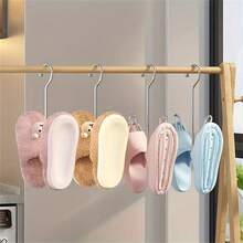 1/2/3/4/5/6/7/8/9/10pcs Stainless Steel Shoe Drying Rack, Household Shoe Drying Rack, Outdoor Balcony Windproof Hook, Drying Rack - Silver - View 10