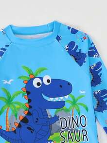 NB VEST Men's Kids' Beach Set With UV Protection And Tropical Dinosaur Print 2025 B3603 - 薄荷藍 - 查看 4