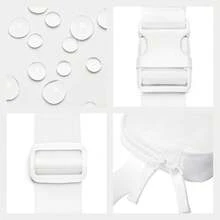 Bolsa de cintura para mujeres con cremallera de dos vías, cangurera cruzada, moda, bolsas de cintura, bolsa de cintura para todas partes con correa ajustable, regalos para adolescentes, mujeres y hombres (blanca) - Rosa Pálido - Ver 11
