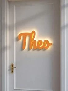 1pc Customized Illuminated Name Plate, Personalized TPU Name Plate, Home Decor Personalized Plaque With Lighting Effect, 3D Printed, Personalized Bedroom Or Indoor Decoration, Easy To Hang And Install, Suitable For Room, Wall, Door, Nursery, Kids Room, Bedroom Decor, Multi-Functional, Durable, Decorative - Multicolor - View 8