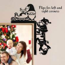 Christmas Door Frame Corner Finials, Festive Decorative Metal Signs, Door Frame Corner Metal Decorative Signs, Artistic Wall Hanging Signs Home Decor Christmas Decorations Room Decor Winter Christmas Decorations Home Christmas Gifts Christmas Decor - Multicolor - View 3