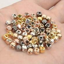 200 颗 CCB 方形珠混色 4 毫米方形圆珠、隔珠适用于手工 DIY 珠宝制作手链项链、工艺用品 - 多色-4mm - 查看 3