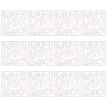 Hanging Room Divider Decorative Thick Wall Screen Panels Floral Carving Pattern Hollow Out Design For Bedroom Living Dining Room Kitchen Office Restaurant Home Hotel Decor, 15.7"X15.7" - 白色 - 查看 5