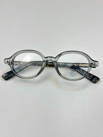 [Betsy]Óculos Redondo Unissex Anti Blue Light TR-90 Leve Confortável Estilo Retrô Bicolor-Luz Serena