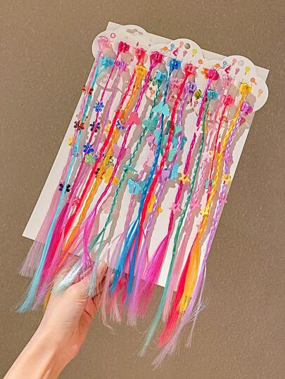 6/12/18 buc peruci colorate, dulci și dezordonate, pentru fete, agrafe de păr pentru performanță și dans stradal