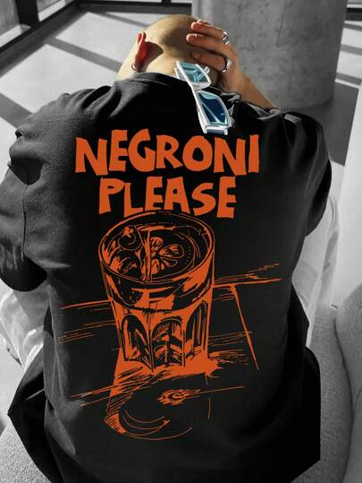 YUNCHIC 男士休闲百搭上衣，宽松版型，简约风格，适合夏季穿着，舒适不闷热，创意图案设计，休闲短袖T恤，可与撞色单品搭配。