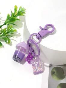 男士休闲珍珠奶茶杯，心形糖果，迷你小熊装饰，多功能包包挂饰钥匙扣，圣诞礼物，车饰，送给老师、朋友、姐妹的礼物创意 - 彩色 - 查看 2