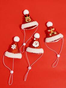 1pc Adjustable Pet Christmas Hat, Suitable For Cats And Small/Medium Dogs, Perfect Christmas Eve & Christmas Gift For Pets