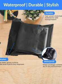 50 opakowań czarnych torebek wysyłkowych z polietylenu – super wytrzymały materiał polietylenowy, samoprzylepny, wodoodporny, z krawędziami, bardzo duży rozmiar do pakowania hurtowego na powrót do szkoły