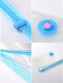 1pc Large Capacity Waterproof Moisture-Proof Foldable Transparent Compression Bag, Suitable For Travel, Vacation, Summer Beach, Home Storage, Applicable For Clothes, Quilts, Pillows, Pants, Back To School Season Travel Essentials Holiday Essential,Bedroom Room Decor,Back To School - Multicolor - View 4