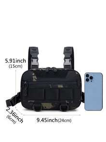 男士钓鱼背心包，迷彩徒步胸包，便携式户外运动旅行包，适合徒步旅行和露营 - 彩色 - 查看 9