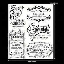 1 Stück Retro-Stil Künstlerische Elemente DIY Schablonen für Holz Wanddekoration, Leinwand, Papier, Boden, Möbel, Stoffe, Schablonieren, Heimdekoration, Kunstbedarf