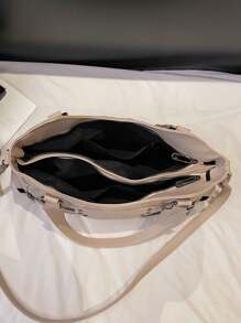 Bolso de hombro de mujer de gran capacidad de unicolor, bolso de mujer de gran capacidad con textura de moda, bolso de mano grande, bolso de hombro y cruzado personalizado para mujer, adecuado para uso diario y universidad, adecuado para salir, compras, regalos, viajes, ir y venir