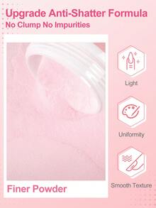 Kit de uñas acrílicas COSCELIA de 8 g, blanco, transparente y rosa, 24 colores, polvo acrílico y líquido, purpurina, pinceles para decoración de uñas, regalo para principiantes. - Polvo de estrellas brillante - Ver 5