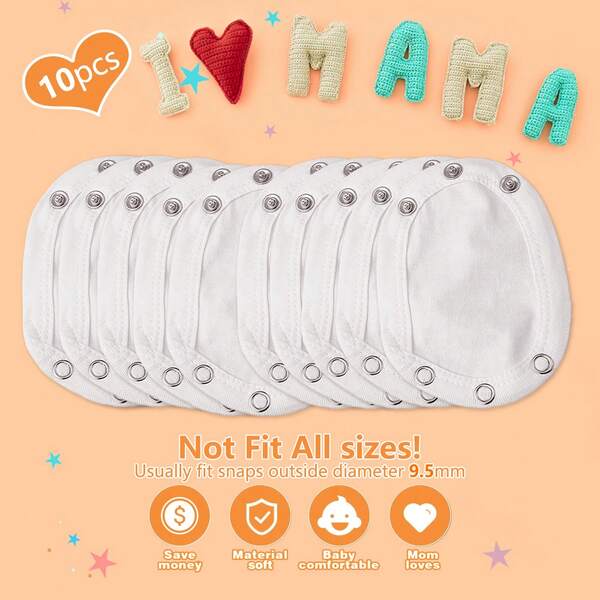 1/2/3/4/5/6/7/8/9/10 peças Extensores de Macacão para Bebê, Almofadas Extensoras para Bebês, Adequado para Continuar Usando Macacões que Ficaram Pequenos