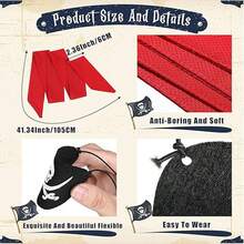 2 Pcs Pirate Accessories Halloween Pirate Headband Costume Party Supplies Head Scarf Eye Patches For Cosplayer