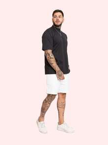 Kit 2 Oversized Premium Cotton T-Shirts Street Style Father's Day Gift - Svarta och blå jeans - Visa 8