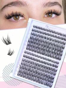 168PCS C-Curl Natural Lash Clusters Clear Band Eyelash Clusters Wispy Lashes Clusters 10-16mm Cluster Eyelash Extensions Individual Lashes DIY Lash  Natural Look - Đen 2 - Xem 1