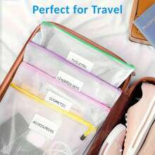 1/5/10 Zippered Pockets For Sorting And Storage - Great For Cross Stitch, Educational Games, Travel, School, Board Games And Office Supplies - Letter Size A4, Random Colors And Styles