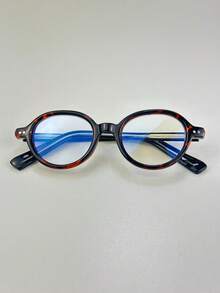 [Betsy] Unisex Round Glasses  Light TR-90 Lightweight Comfortable Retro Style Two-Tone- Light - Tartaruga Avermelhado - Xem 1