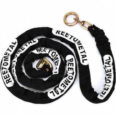 Heavy Duty Security Chain, Longer 10 Foot X 3/8" Thick Cut Resistant Hardened Steel Anti-Theft Lock Chain For Motorcycles, Bikes, ATVs, Trailers, Containers, Etc.