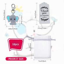 18 件/6 套婴儿送礼会礼物卡通钥匙扣装饰，男婴生日派对用品 - 藍色 - 查看 5
