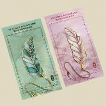 1pc Metal Bookmark, Elegant Creative Feather Bookmark, Stationery Gift,School Supplies,Back To School - Multicolor - View 16