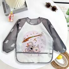 Koala Cartoon Waterproof Long Sleeve Bib, Soft Feeding Bib, Washable, Christmas, Halloween, Thanksgiving, New Year, Valentine's Day, Easter Gift