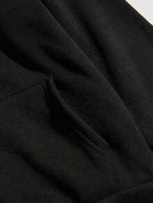 Sudadera Casual para Hombre con Estampado Gráfico de Texto Estilizado RKR7 - Negro - Ver 5