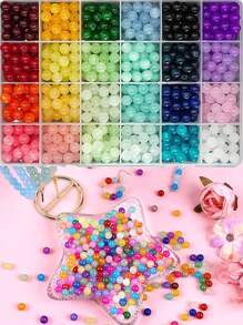 24 件套玻璃珠套件，8 毫米手链制作用品，成人和女孩手工制作的 DIY 珠宝工艺品