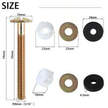 2/4Pcs Universal Toilet Seat Screws, Steel Toilet Seat Hinge Bolts And Nuts, Heavy Duty Toilet Seat Fastener With Plastic Nuts And Metal Washers, Toilet Hardware Replacement For Top Mount Toilet Seat Hinges / Water Tank Bathroom Bathroom Accessories Bathroom Tools - Multicolor - View 6