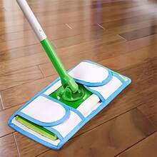Reusable Ultra-Fine Fiber Mop Pad, Compatible With Wet Spray Cleaning, Durable Dry And Wet Floor Cleaning Cloth, Easy To Install, Floor Cleaning Supplies | Mop Head Compatibility | Durable Mop Filling, Floor Cleaning Mop Cloth - Màu xanh lam - Xem 1