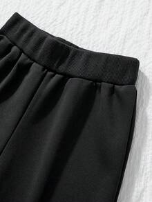 2 sztuki/zestaw dziecięcy, unisex, bluza z kapturem i spodnie dresowe w jednolitym kolorze, jesień/zima